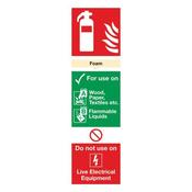 SAFETY SIGN FIRE EXTINGUISHER FOAM 280X90MM PVC F102/R  (PACK OF 1) image