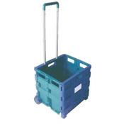FOLDING CONTAINER TROLLEY BLUE /GREEN 356684
