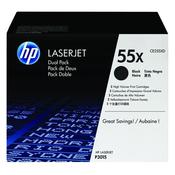 HP 55X BLACK HIGH YIELD LASERJET TONER CARTRIDGE (PACK OF 2) CE255XD image