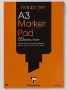 CLAIREFONTAINE GOLDLINE A3 30 SHEET 70GSM ACID-FREE BLEEDPROOF PAPER WHITE MARKER PAD GPB1A3 (PACK OF 1)