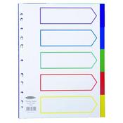 CONCORD DIVIDER 5-PART A4 POLYPROPYLENE MULTICOLOURED 06801