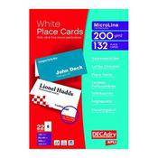 DECADRY PERFORATED PLACE CARDS 200GSM WHITE (PACK OF 132 CARDS) DPOCB3713