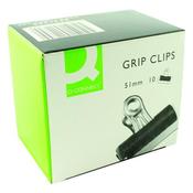 Q-CONNECT GRIP CLIP 51MM BLACK (PACK OF 10 CLIPS) KF01289