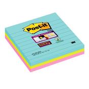 POST-IT SUPER STICKY 101 X 101MM LINED MIAMI (PACK OF 3) 675-SS3-MIA image