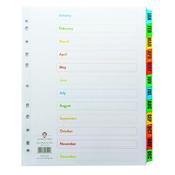 CONCORD INDEX JAN-DEC A4 EXTRA WIDE MULTICOLOURED TABS 07901/CS79