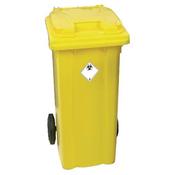 YELLOW CLINICAL WASTE 2 WHEEL REFUSE CONTAINER 120 LITRES 377918