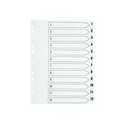 Q-CONNECT 1-15 INDEX MULTI-PUNCHED REINFORCED BOARD CLEAR TAB A4 WHITE KF01530