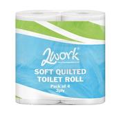 2WORK LUXURY 3-PLY QUILTED TOILET ROLL 170 SHEETS (PACK OF 40) TQ4PK image