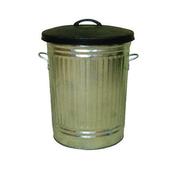 GALVANISED 90 LITRE DUSTBIN WITH RUBBER LID 316625