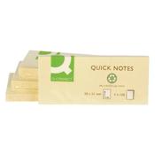 Q-CONNECT RECYCLED QUICK NOTES 38 X 51MM YELLOW (PACK OF 12) KF22367