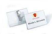 DURABLE CROCODILE CLIP NAME BADGE 55X90MM TRANSPARENT (PACK OF 25) 8111
