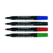 Q-CONNECT FLIPCHART MARKER PEN BULLET TIP ASSORTED (PACK OF 4) KF01551 image