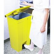 STEP ON WASTE CONTAINER 30.5 LITRE YELLOW (HEAVY DUTY PEDAL OPERATION FOR HANDS FREE USE) 313503 image