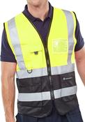 BEESWIFT TWO TONE EXECUTIVE WAISTCOAT SATURNYELLOW / BLACK S (PACK OF 1) image