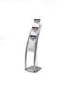 DEFLECTO SIX POCKET LITERATURE FLOOR STAND A4 SILVER DE693145