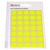 BLICK FLOURESCENT LABELS IN BAGS ROUND 13MM DIA 20 LABELS PER SHEET 140 PER BAG YELLOW (PACK OF 2800) RS004752 (PACK OF 20 BAGS)