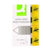 Q-CONNECT QUICK SIGNATURE MARKERS 20 X 45MM YELLOW (PACK OF 160 MARKERS) KF01979