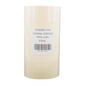 GENERAL PURPOSE 25MMX50M WHITE MASKING TAPE (PACK OF 9) 07517