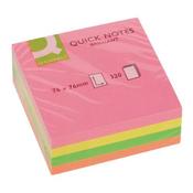 Q-CONNECT QUICK NOTE CUBE 76 X 76MM ASSORTED NEON KF01348