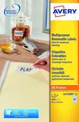 AVERY REMOVABLE LABELS 80 PER SHEET WHITE (PACK OF 2000) L4732REV-25 (PACK OF 25 SHEETS)