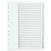 Q-CONNECT 1-25 INDEX MULTI-PUNCHED REINFORCED BOARD CLEAR TAB A4 WHITE KF97056