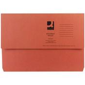 Q-CONNECT DOCUMENT WALLET FOOLSCAP ORANGE (PACK OF 50 WALLETS) KF23014