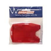 PLASTIC CARD HOLDER WITH CLIP RED BX10