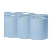 2WORK 1-PLY CENTREFEED ROLL 300M BLUE (PACK OF 6) KF03803