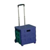 FOLDING CONTAINER TROLLEY WITH LID BLUE /GREEN 379531 image