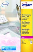 AVERY LASER MINI LABELS 48 PER SHEET CLEAR (PACK OF 1200) L7553-25 (PACK OF 25 SHEETS)