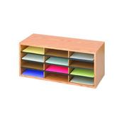 SAFCO 12 COMPARTMENT LITERATURE ORGANISER OAK 9401MO image