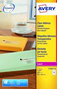 AVERY LASER LABELS 99.1X38.1 14 PER SHEET CLEAR (PACK OF 350) L7563S (PACK OF 25 SHEETS)