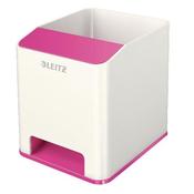 LEITZ WOW SOUND BOOSTER PEN HOLDER WHITE/PINK 53631023  (PACK OF 1)