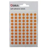 BLICK COLOURED LABELS IN BAGS ROUND 8MM DIA 490 PER BAG ORANGE (PACK OF 9800) RS002857