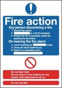 SAFETY SIGN FIRE ACTION STANDARD A5 PVC (CAN FILL IN SITE SPECIFIC INFORMATION) FR03551R  (PACK OF 1) image