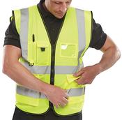 BEESWIFT EXECUTIVE HI VIZ WAISTCOAT SATURN YELLOW 5XL (PACK OF 1)