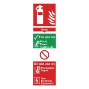 SAFETY SIGN FIRE EXTINGUISHER WATER 280X90MM PVC F100/R  (PACK OF 1) image