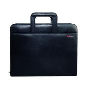MONOLITH DROP HANDLE LEATHER LOOK RING BINDER BLACK 2791
