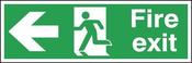 SAFETY SIGN FIRE EXIT RUNNING MAN ARROW LEFT 150X450MM PVC FX04311R  (PACK OF 1) image
