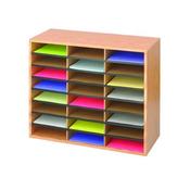 SAFCO 24 COMPARTMENT LITERATURE ORGANISER OAK 9402MO