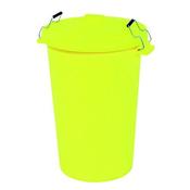 DUSTBIN WITH CLIP ON LID YELLOW 90L 415696
