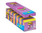 POST-IT SUPER STICKY 76X76MM ASSORTED (PACK OF 24) 654-SS-VP24COL-EU