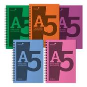 SILVINE NOTEBOOK POLYPROPYLENE WIREBOUND 56GSM RULED 160PP A5 ASSORTED REF POLYA5AC[PACK 10] image