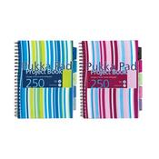 PUKKA PAD STRIPES POLYPROPYLENE PROJECT BOOK 250 PAGES A4 BLUE/PINK (PACK OF 3) PROBA4 image