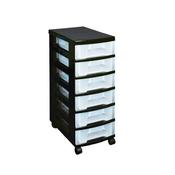 REALLY USEFUL PLASTIC STORAGE TOWER WITH 6 DRAWERS BLACK ST6X7C image