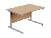 ASHFORD METAL LEG 1200MM X 800MM STRAIGHT DESK - SILVER LEG / BEECH TOP image