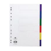 CONCORD DIVIDER 6-PART A4 POLYPROPYLENE MULTICOLOURED 65899