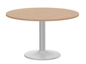 KITO MEETING TABLE 1200MM ROUND TOP SILVER CYLINDER BASE - BEECH