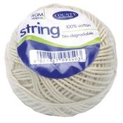 COTTON STRING BALL MEDIUM 40M BIODEGRADABLE (PACK OF 12) C172