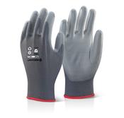 BEESWIFT PU COATED GLOVES GREY L (PACK OF 1)